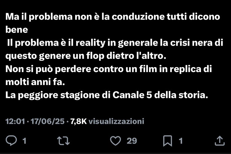 Il commento di un utente su X