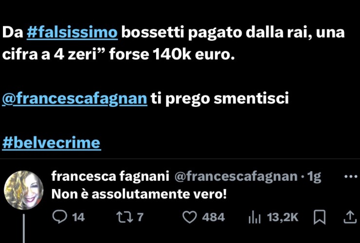 La Fagnani su X